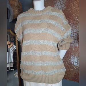 Zara Cotton Blend Oversized Striped Sweater